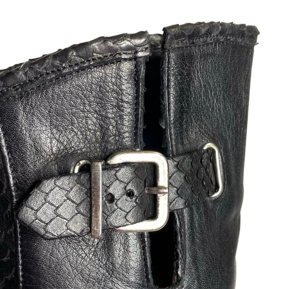 Ron White Boots Size 5.5 Piper Over The Knee OTK Black Leather Snake Pattern New - Picture 4 of 11